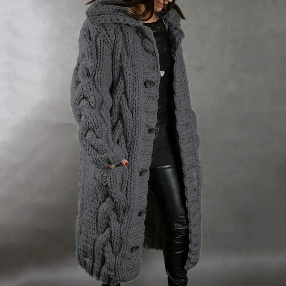 Cozy Knitted Coat for Women | Warm, Soft Fabric, Long Sleeve, Casual Outerwear