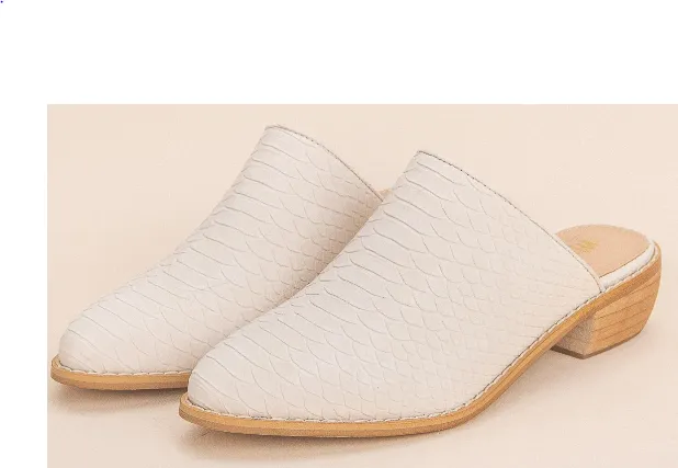Cream Snake Mule