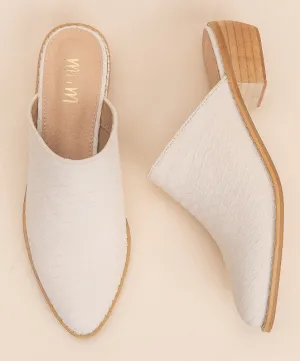 Cream Snake Mule