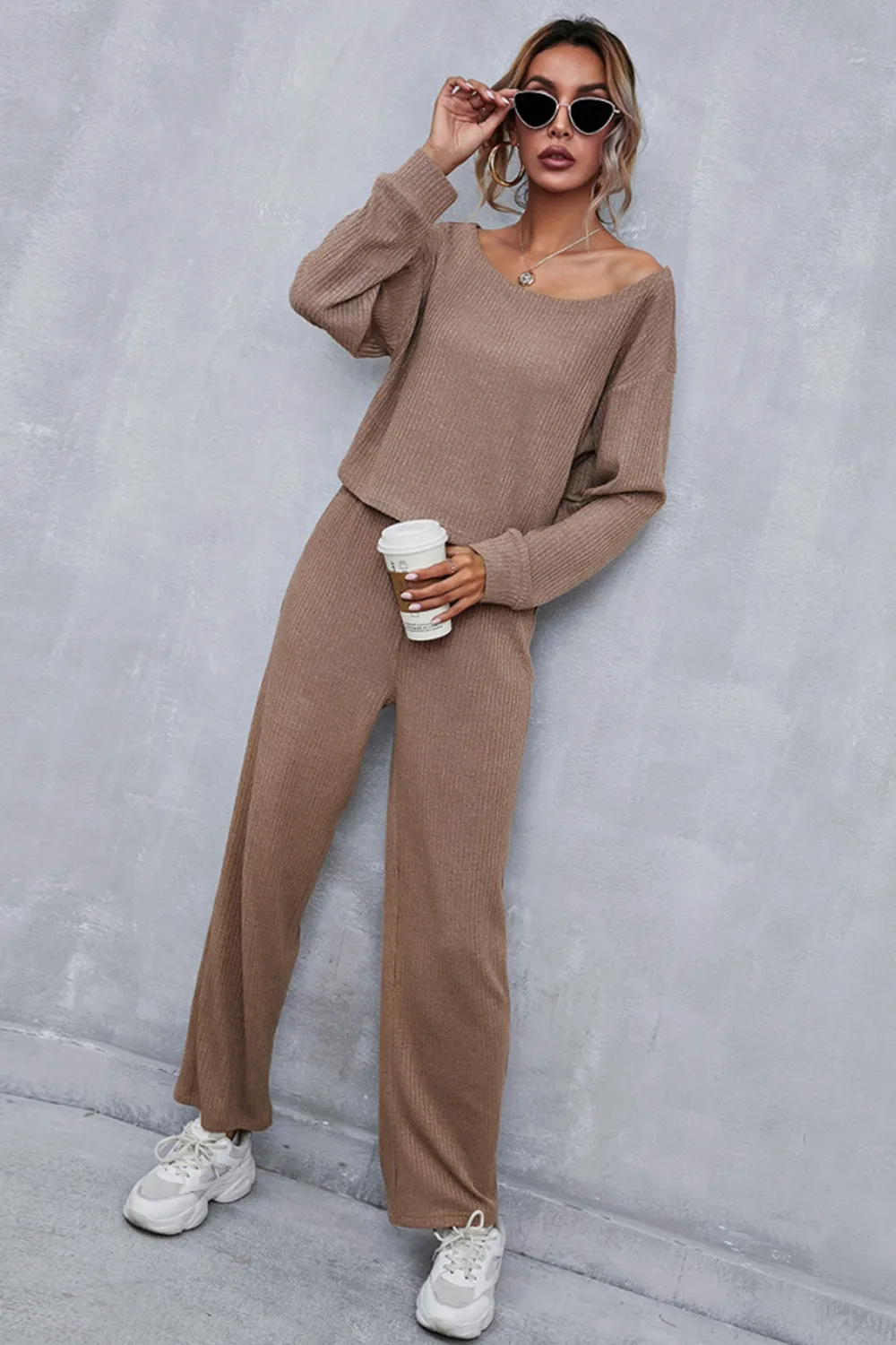 creamtopmall Solid Color Casual Suit