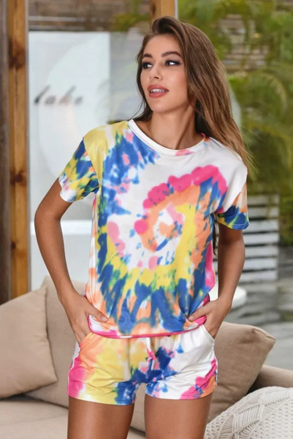 creamtopmall Tie Dye Casual Home Suit