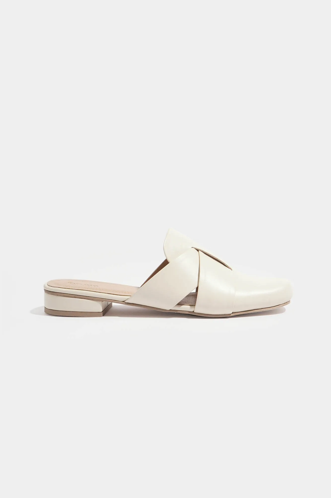 Criss Cross Strap Round Toe Mules