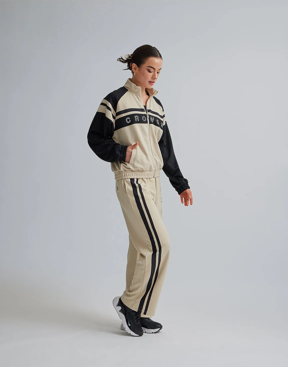 CRONOS WOMEN JERSEY WIDE PANTS【BEIGE】