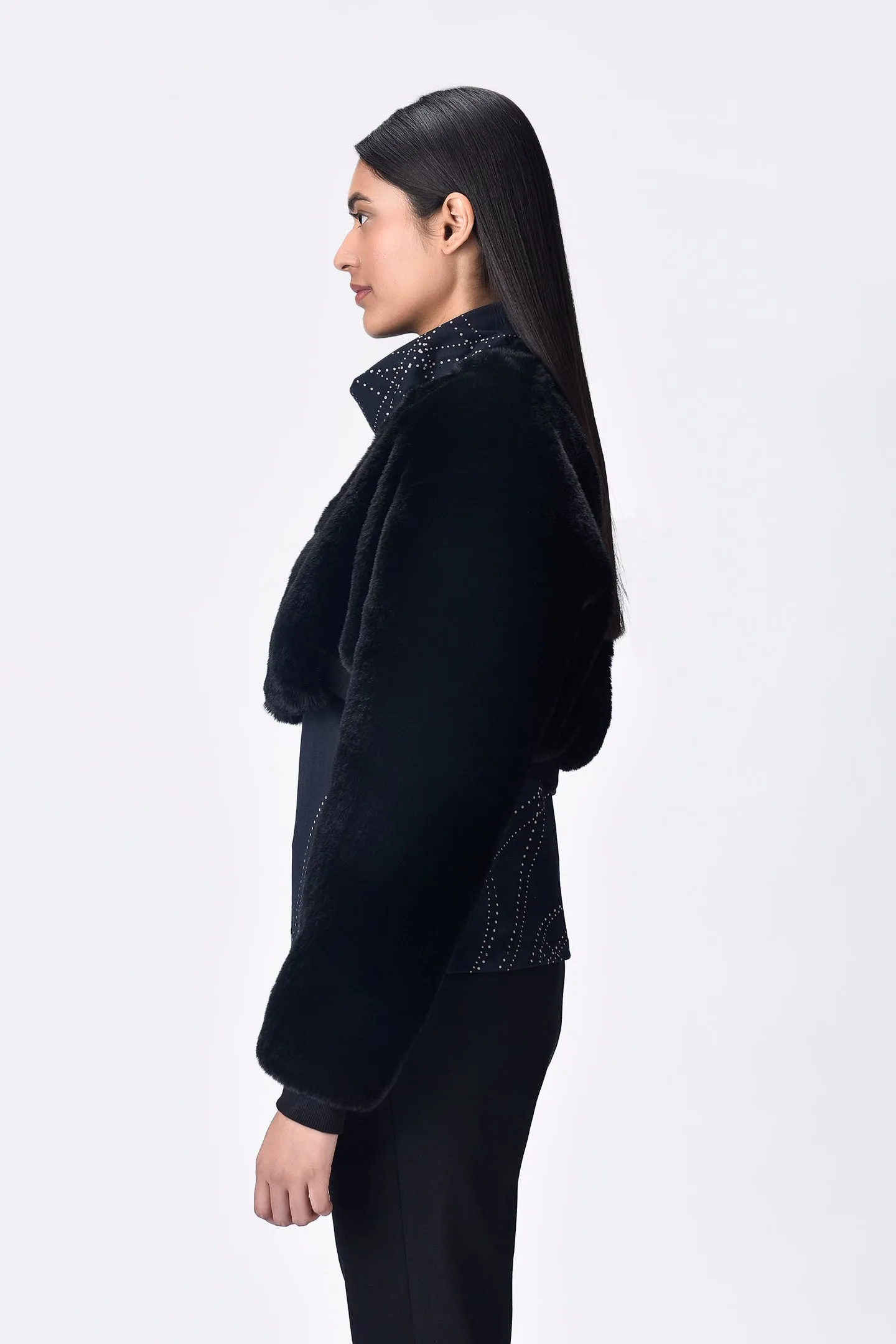 Cropped Faux Fur Jacket