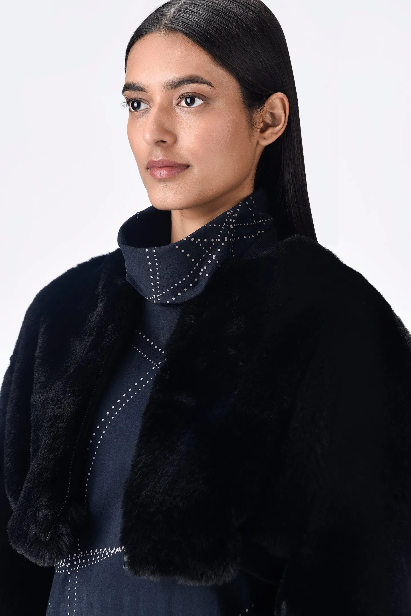 Cropped Faux Fur Jacket