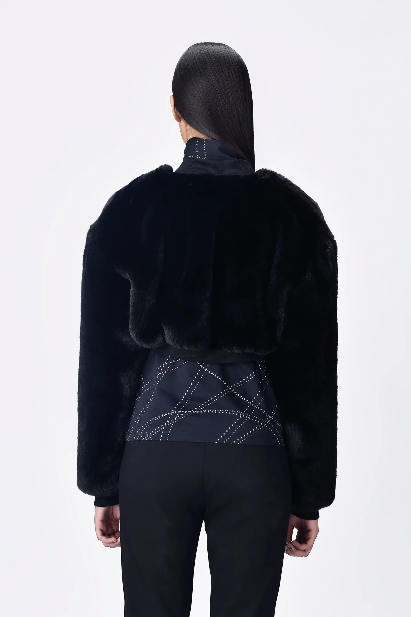 Cropped Faux Fur Jacket