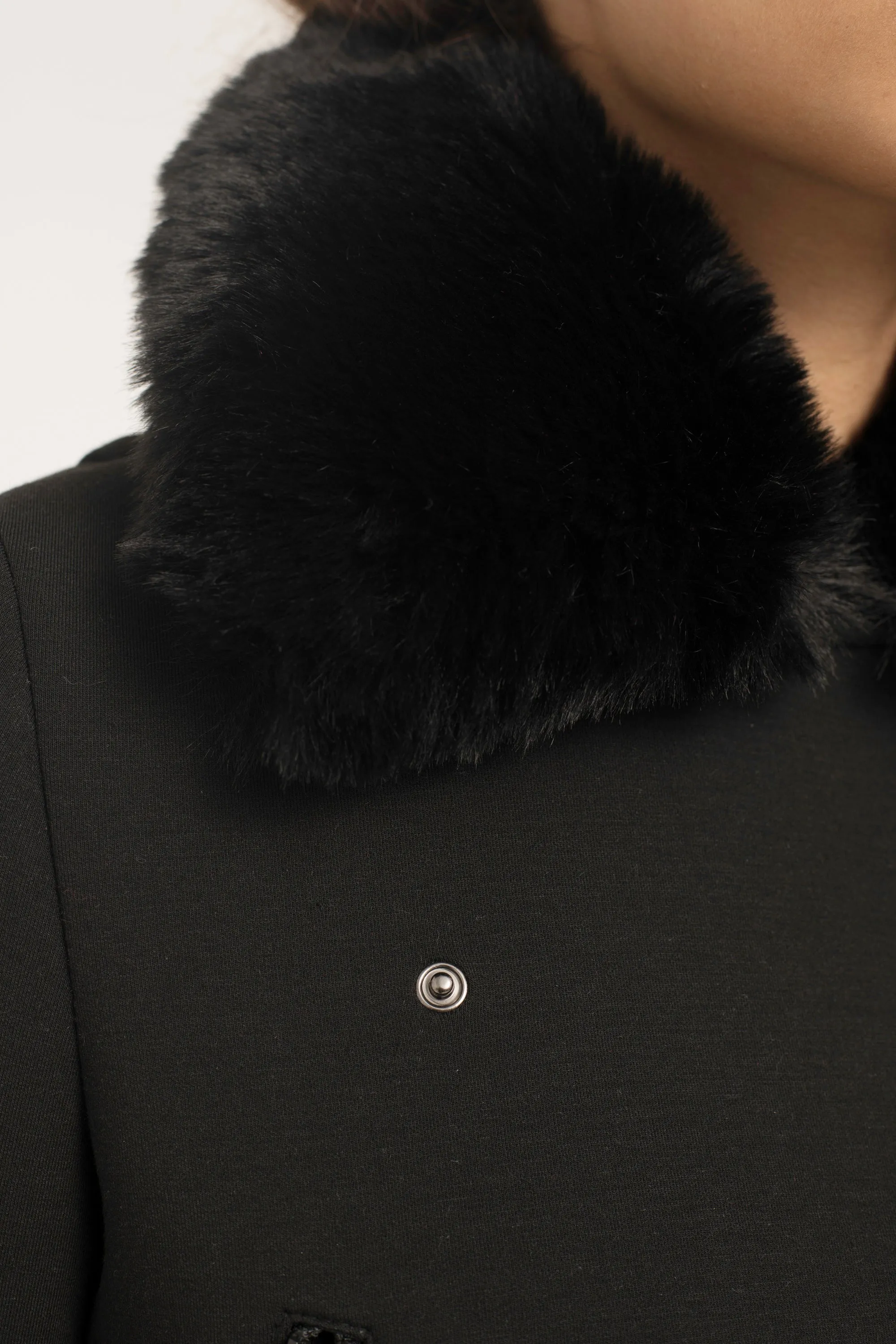 Cropped Shearling Biker