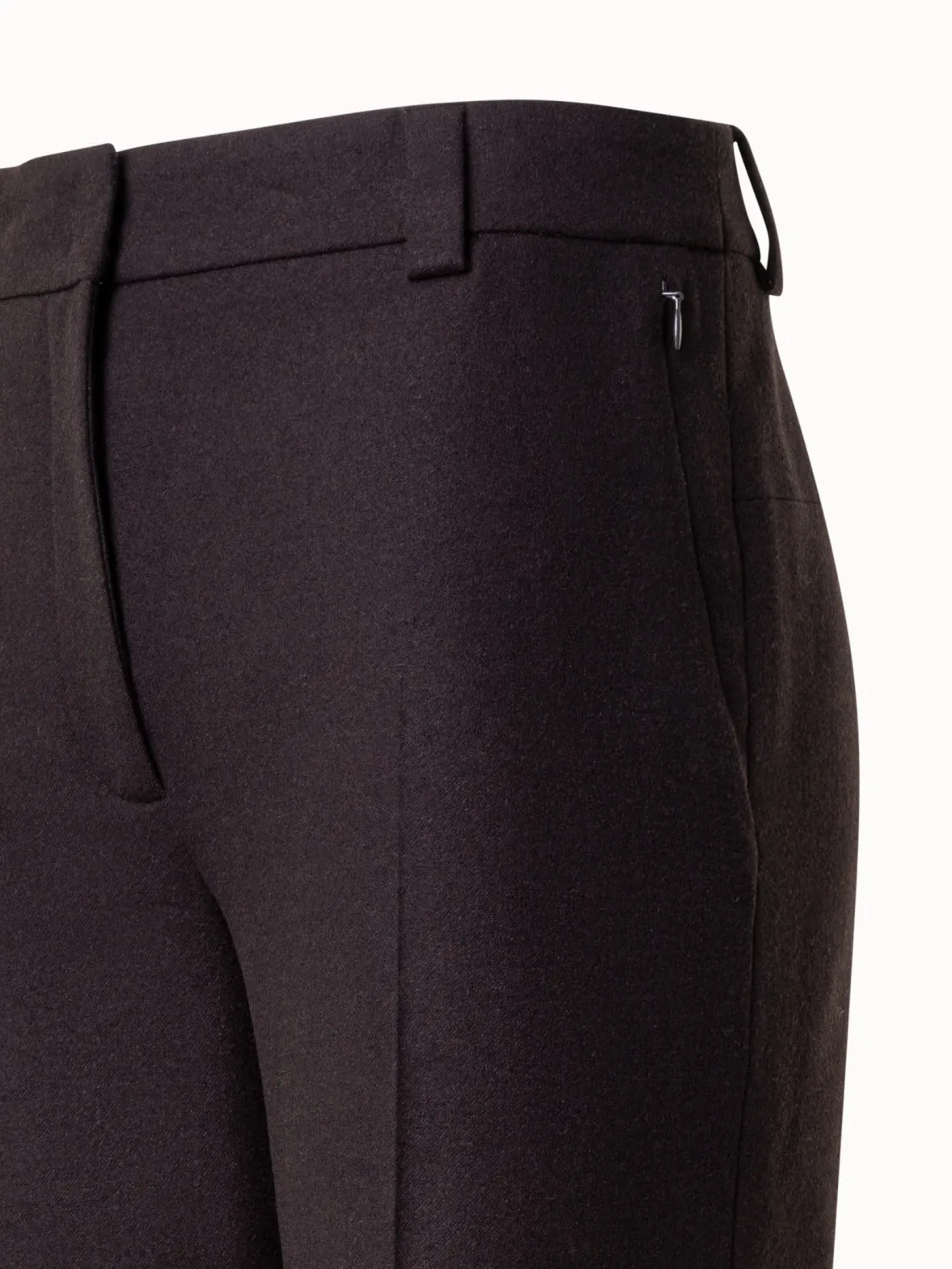 Cropped Tapered Wool Stretch Flannel Pants