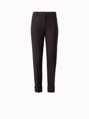 Cropped Tapered Wool Stretch Flannel Pants