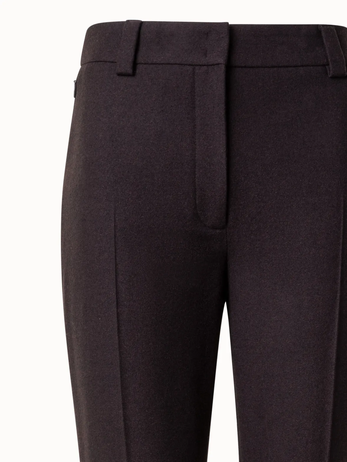 Cropped Tapered Wool Stretch Flannel Pants