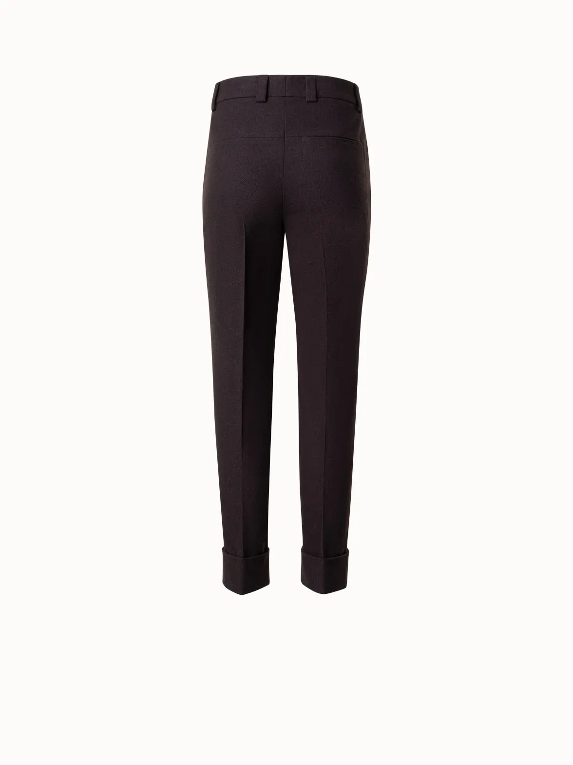 Cropped Tapered Wool Stretch Flannel Pants