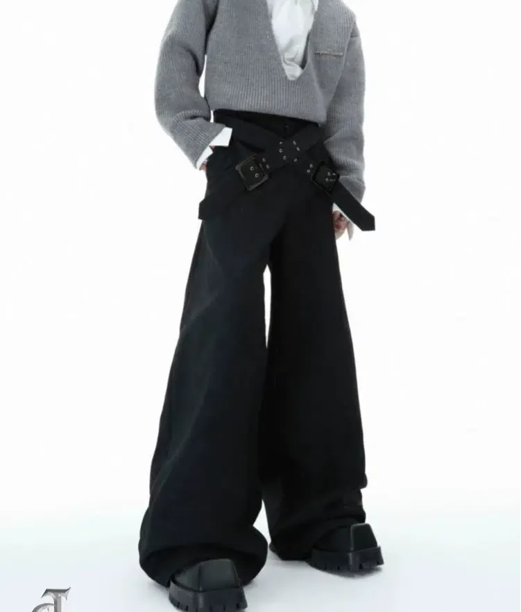 Cross Strap Leather Pants