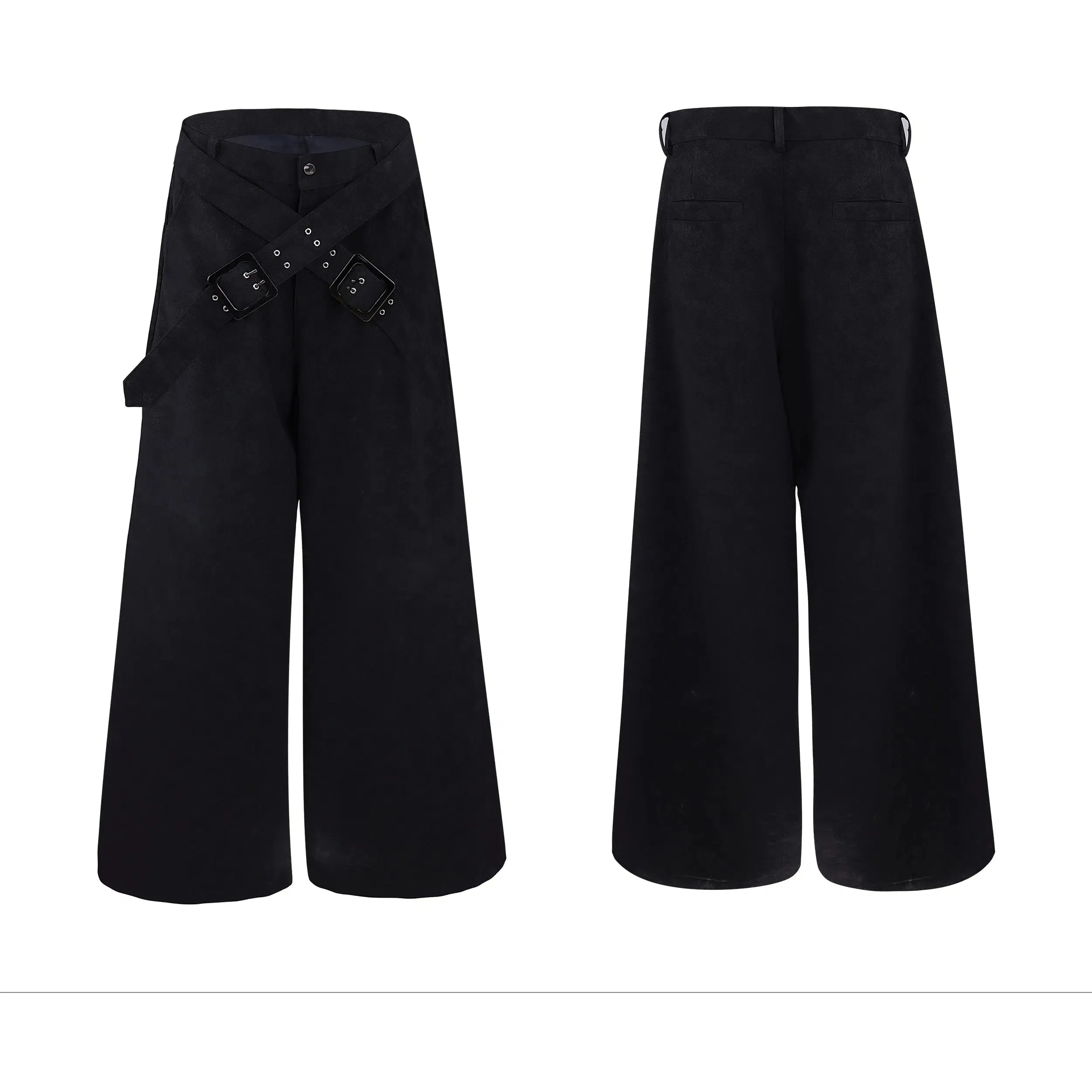 Cross Strap Leather Pants