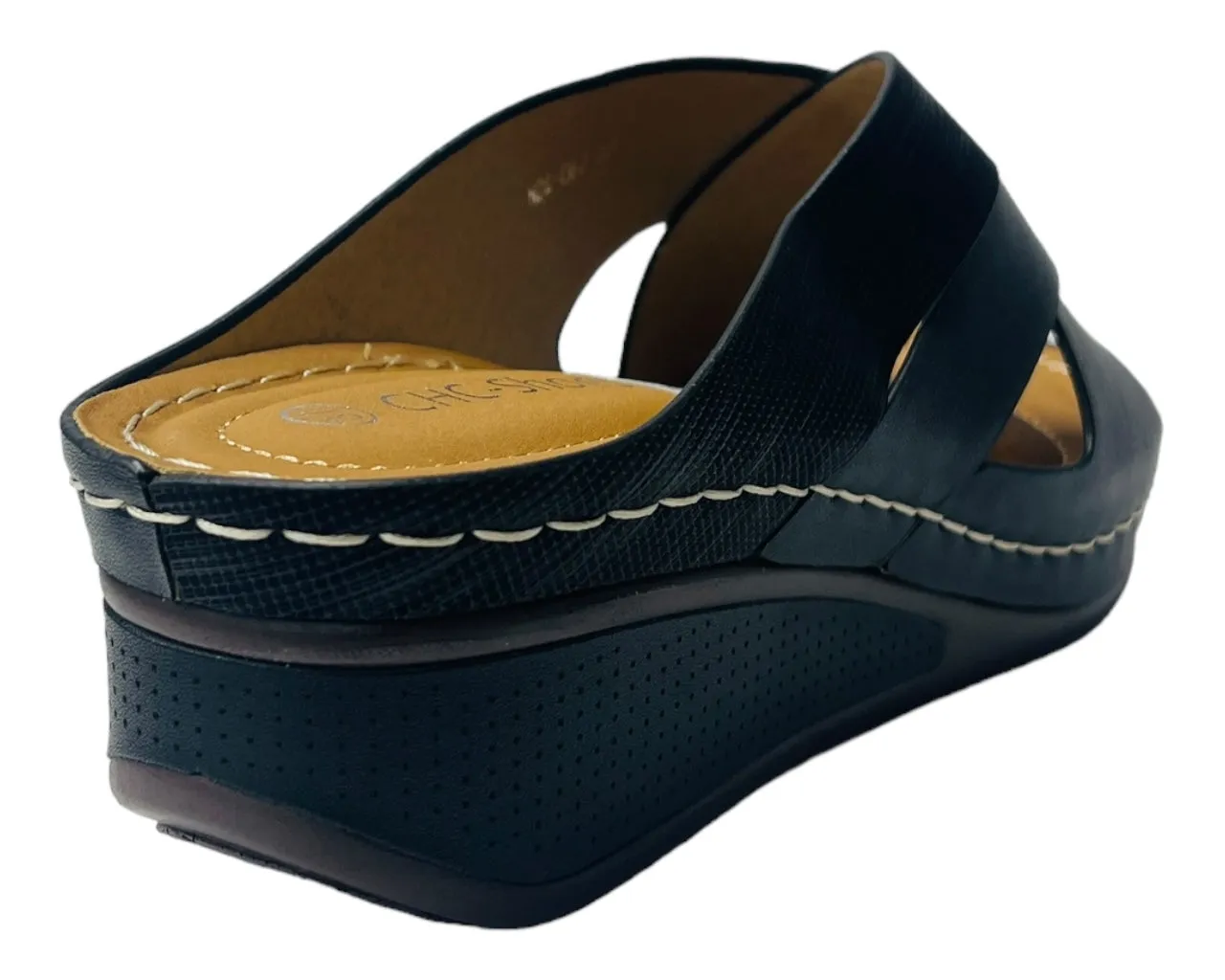 Cross Strap Lightweight Mules Wedge Slider