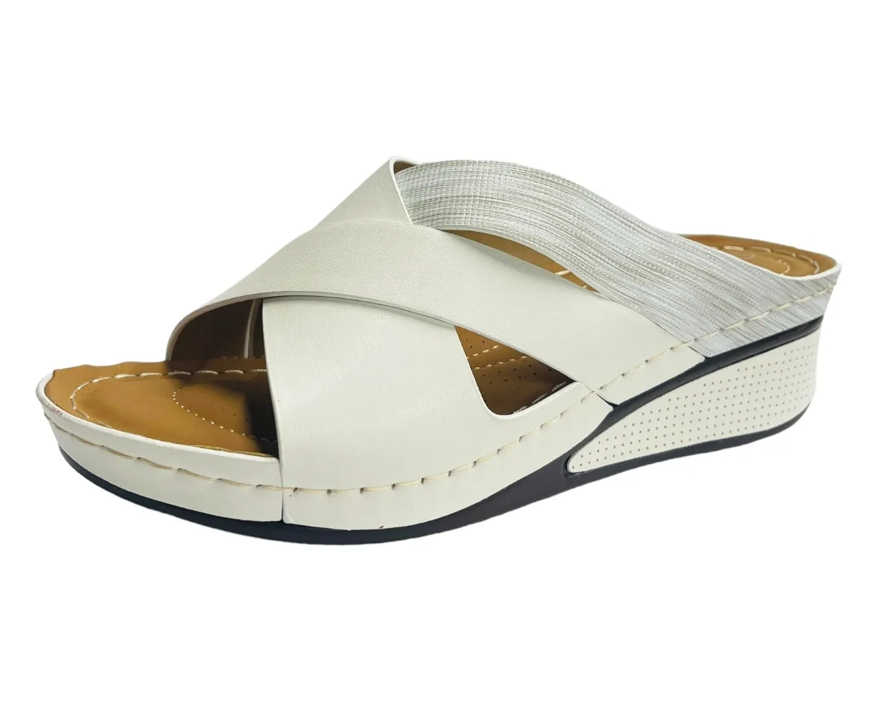 Cross Strap Lightweight Mules Wedge Slider