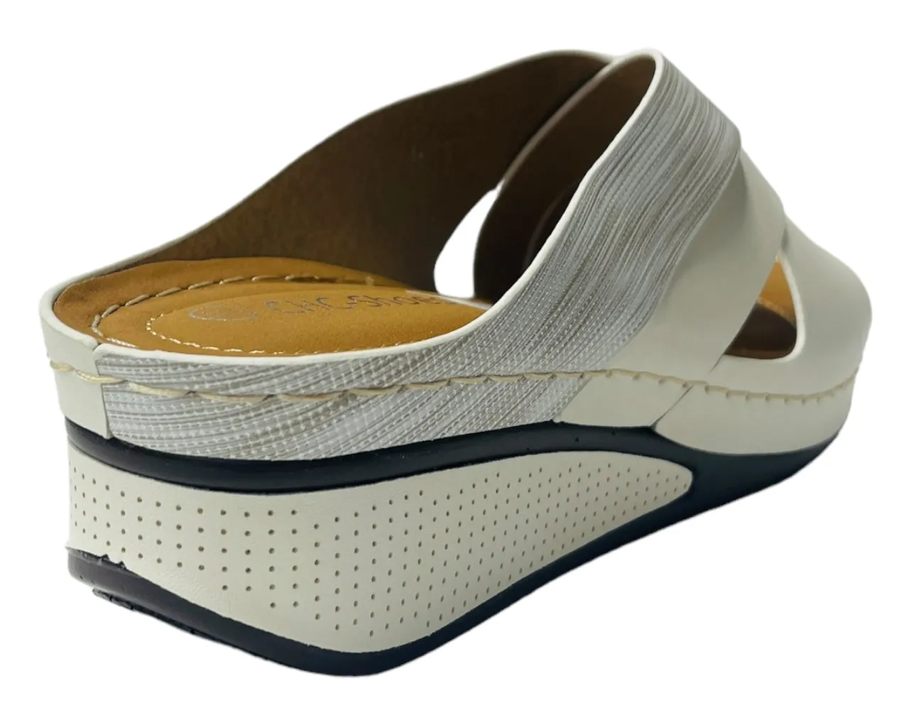 Cross Strap Lightweight Mules Wedge Slider