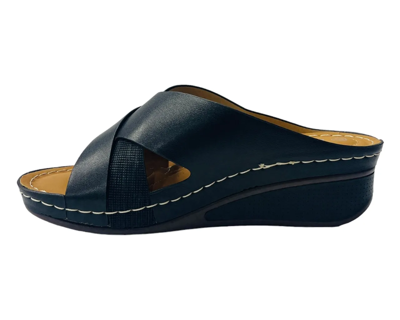 Cross Strap Lightweight Mules Wedge Slider