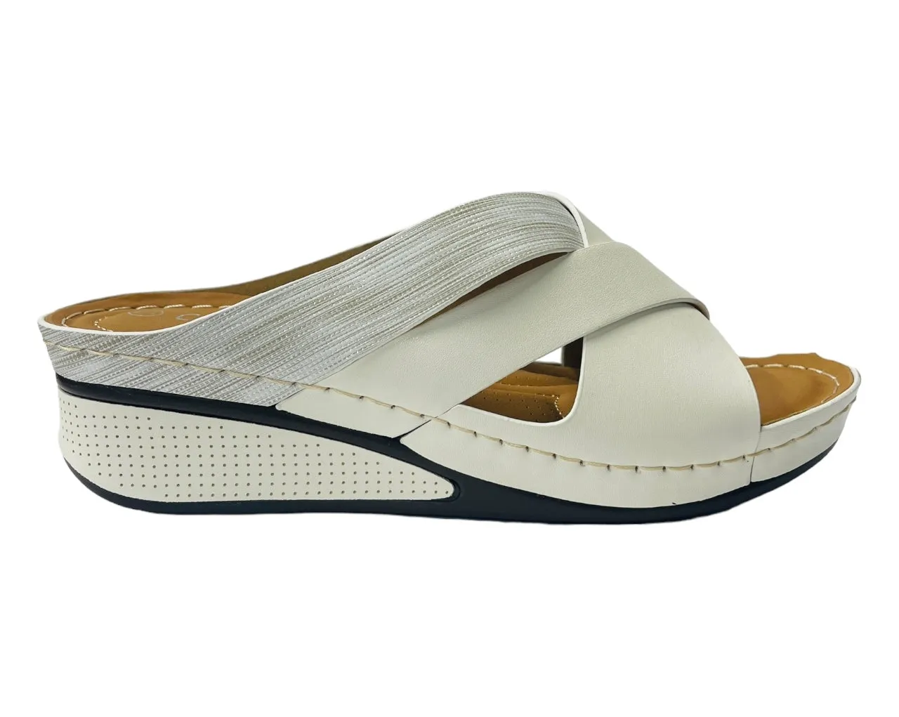 Cross Strap Lightweight Mules Wedge Slider