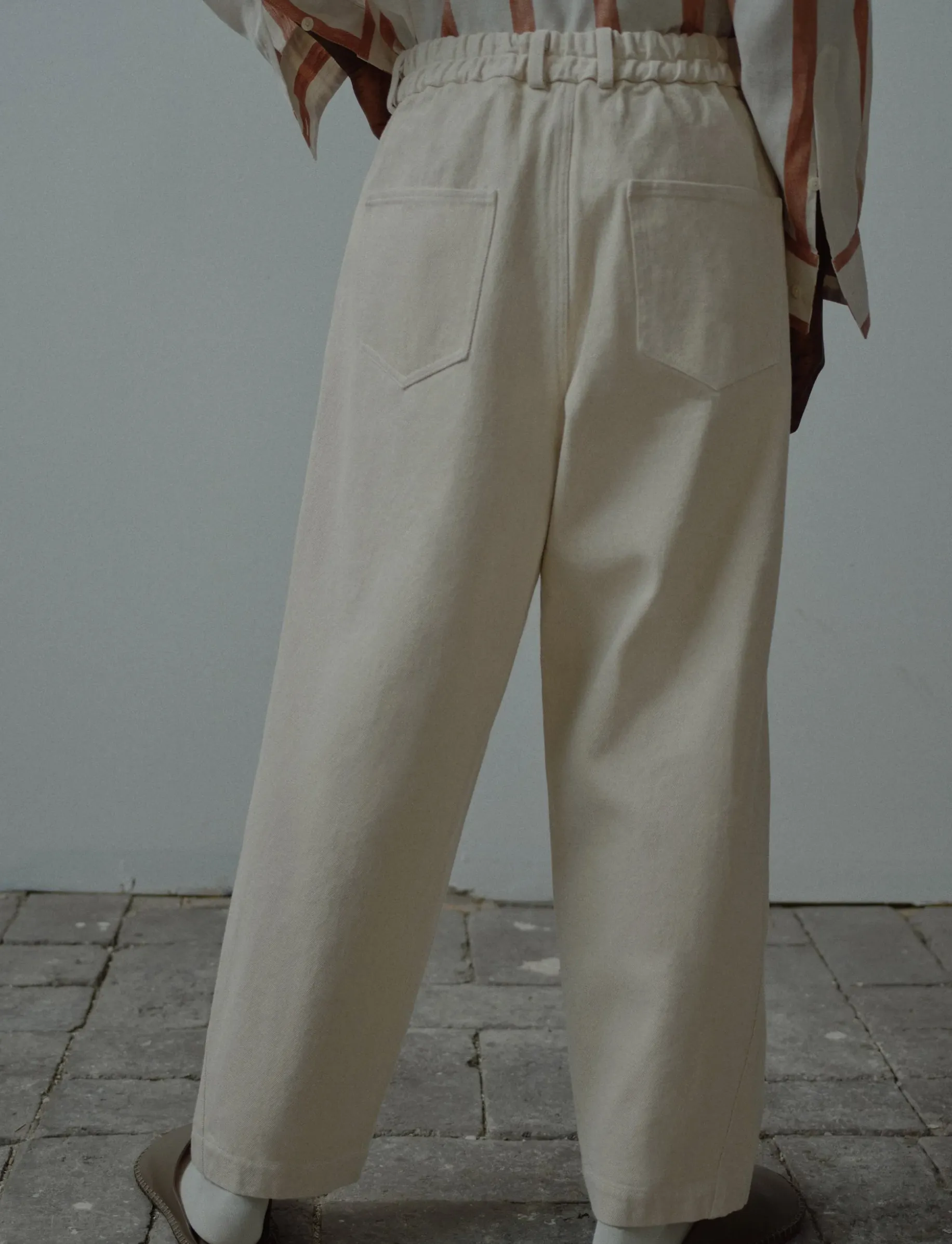 Crosswise Seam Pants, Natural