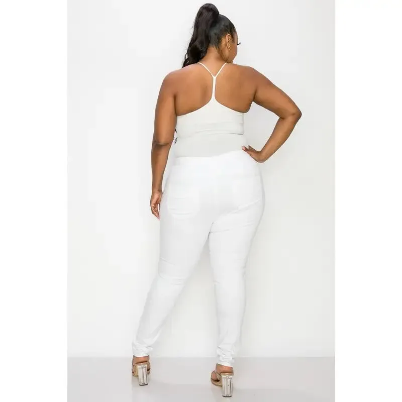 Curvy White Skinny Jeans