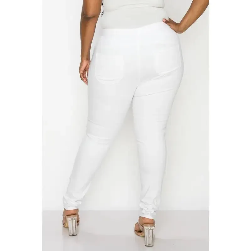 Curvy White Skinny Jeans