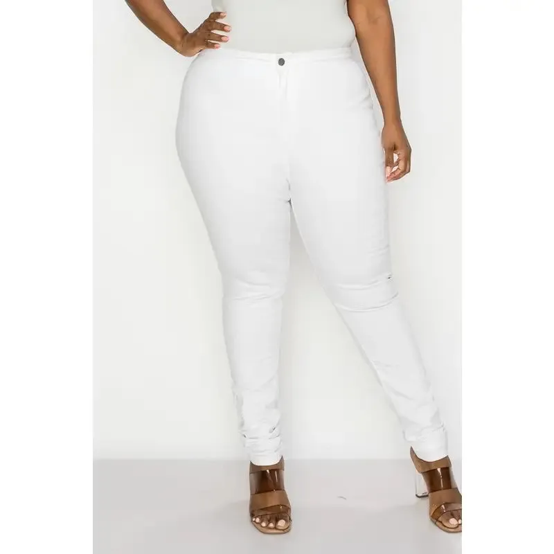 Curvy White Skinny Jeans