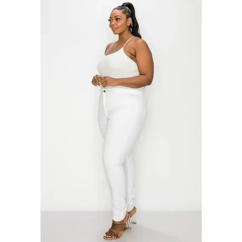 Curvy White Skinny Jeans