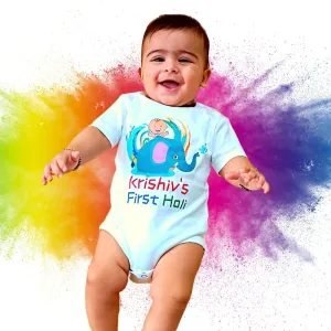 Custom First Holi Onesie and T-Shirt for Baby Boys & Baby Girls