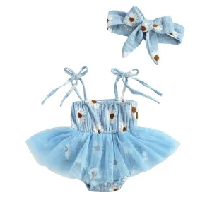 Daisy Tutu Romper Dress and Headband