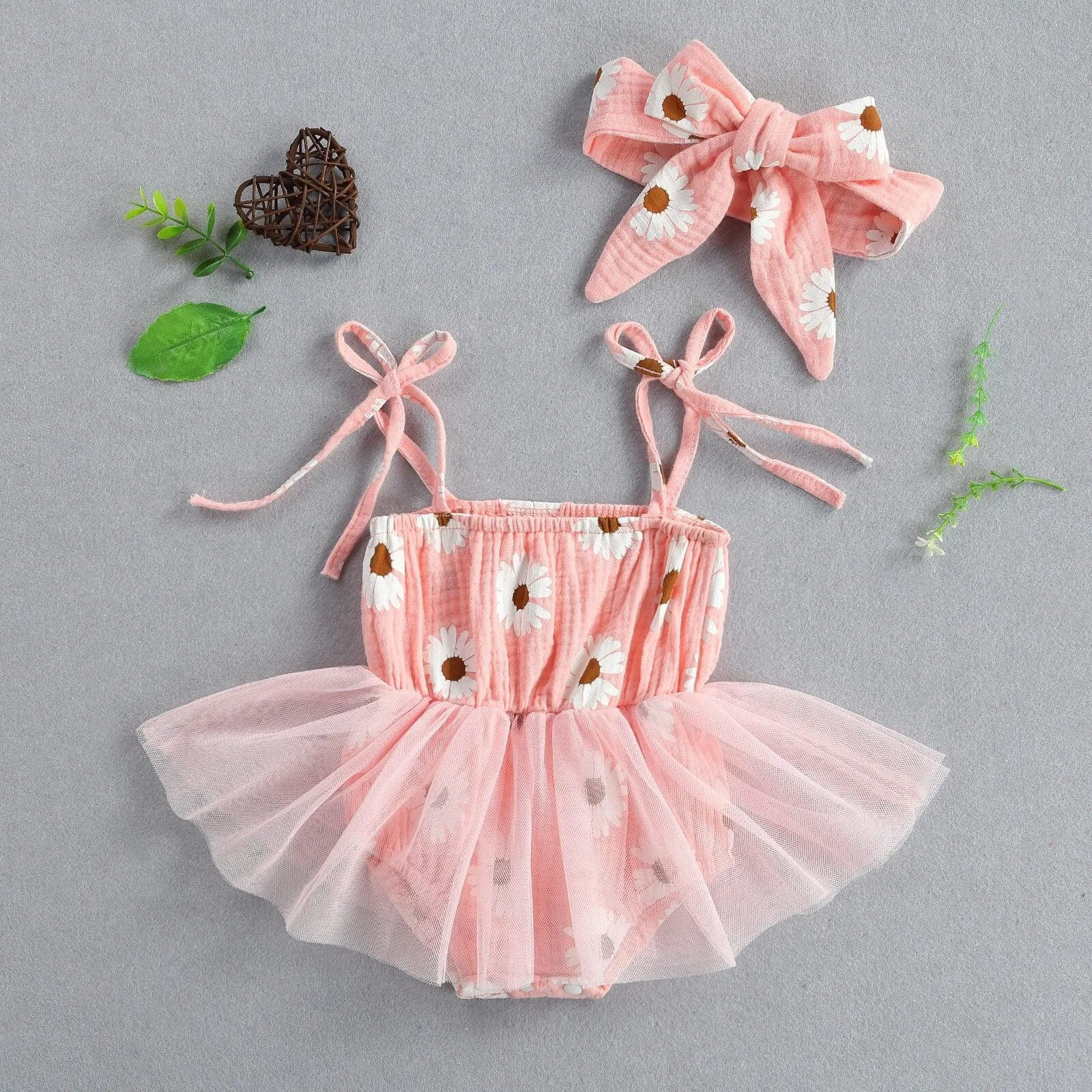 Daisy Tutu Romper Dress and Headband