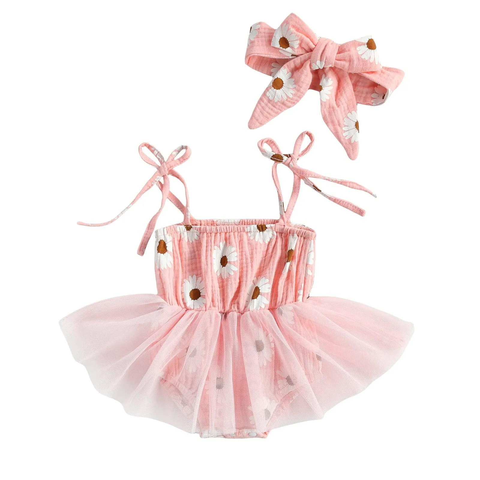Daisy Tutu Romper Dress and Headband