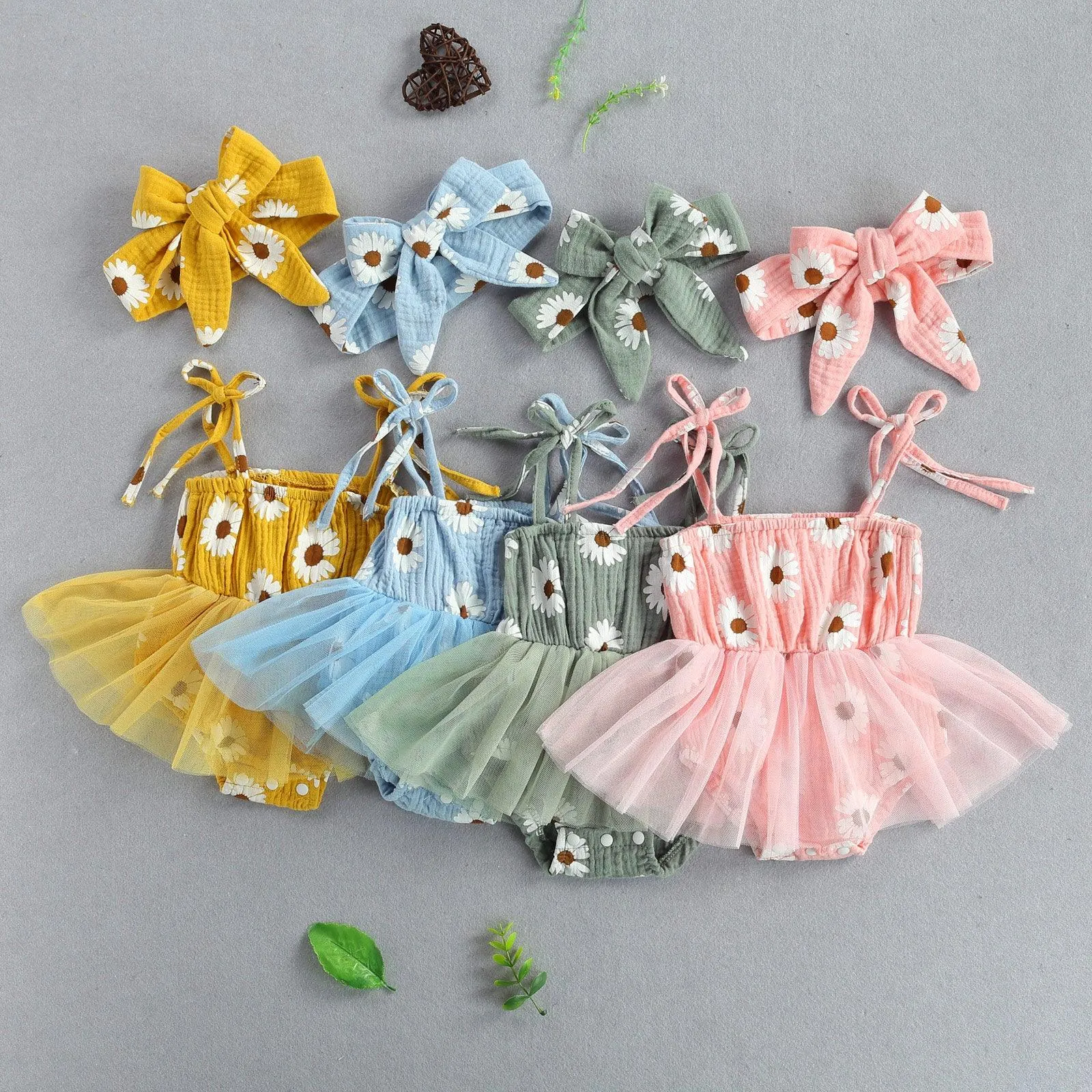Daisy Tutu Romper Dress and Headband