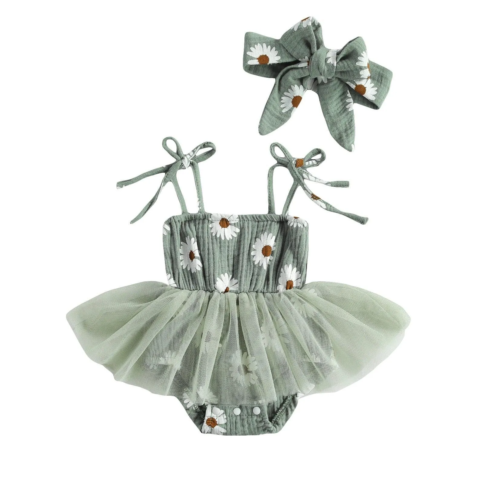 Daisy Tutu Romper Dress and Headband