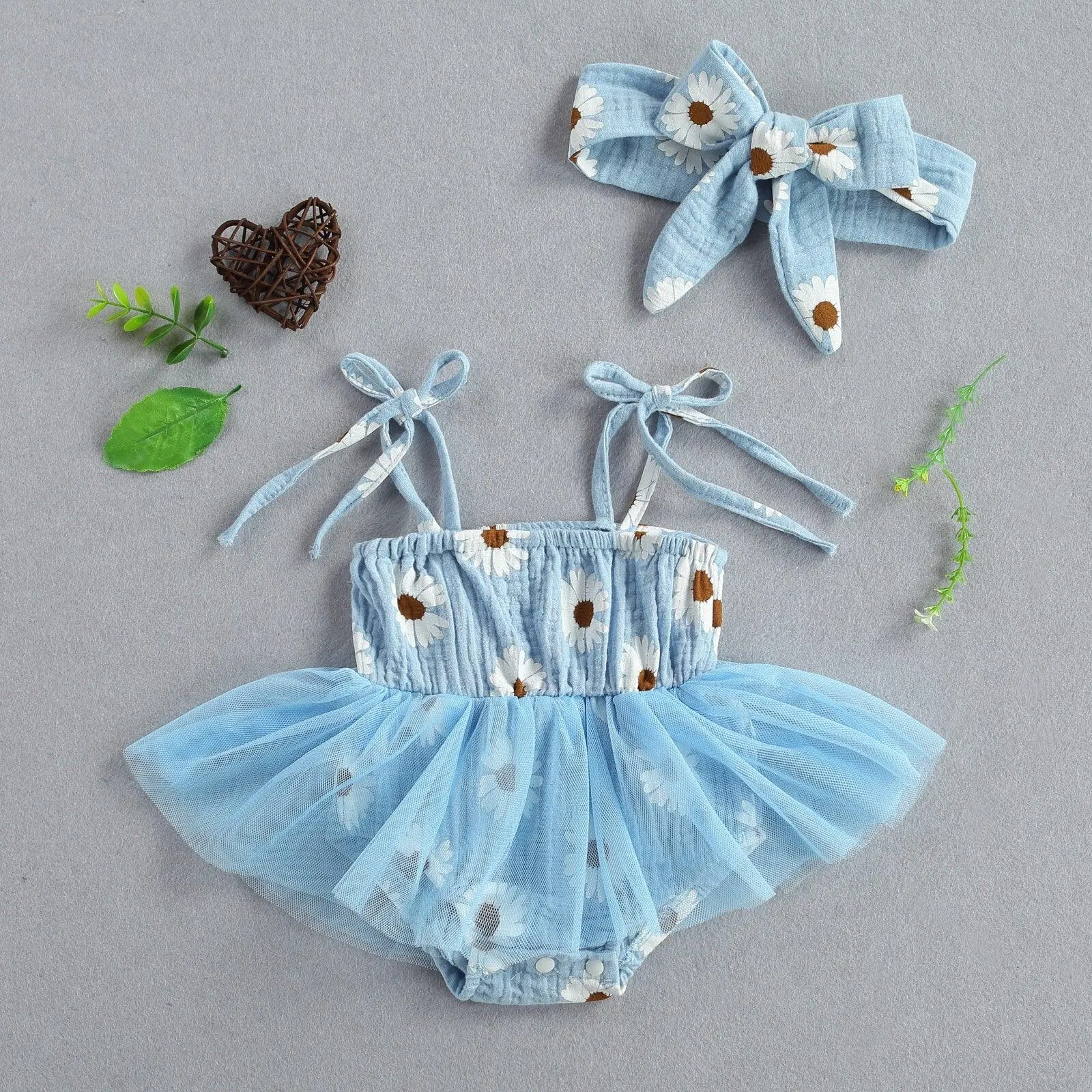 Daisy Tutu Romper Dress and Headband