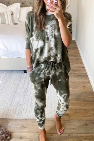 Dark Tie Dye Comfortable Casual Set