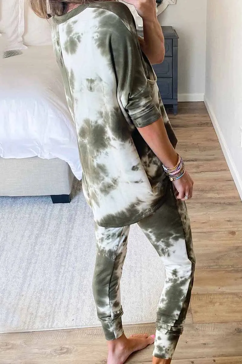 Dark Tie Dye Comfortable Casual Set