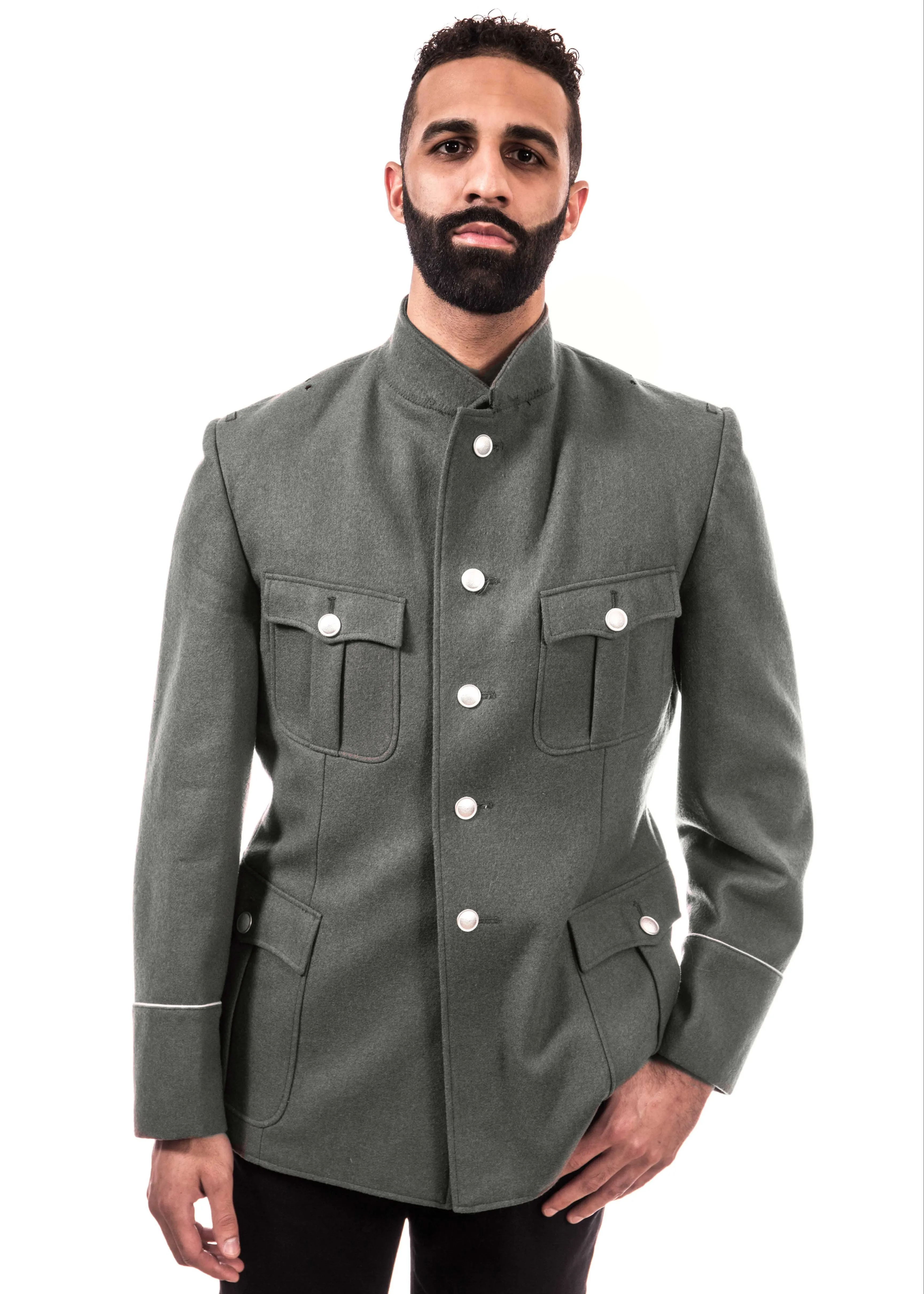 DDR East German Army Gray Wool  4 Pocket Jacket