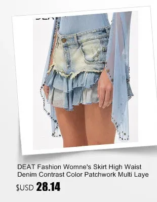DEAT Fashion Women's Camouflage Skirt High Waist Single Breasted Pockets Tassel Full-length Skirts Summer 2024 New Tide 17A7149