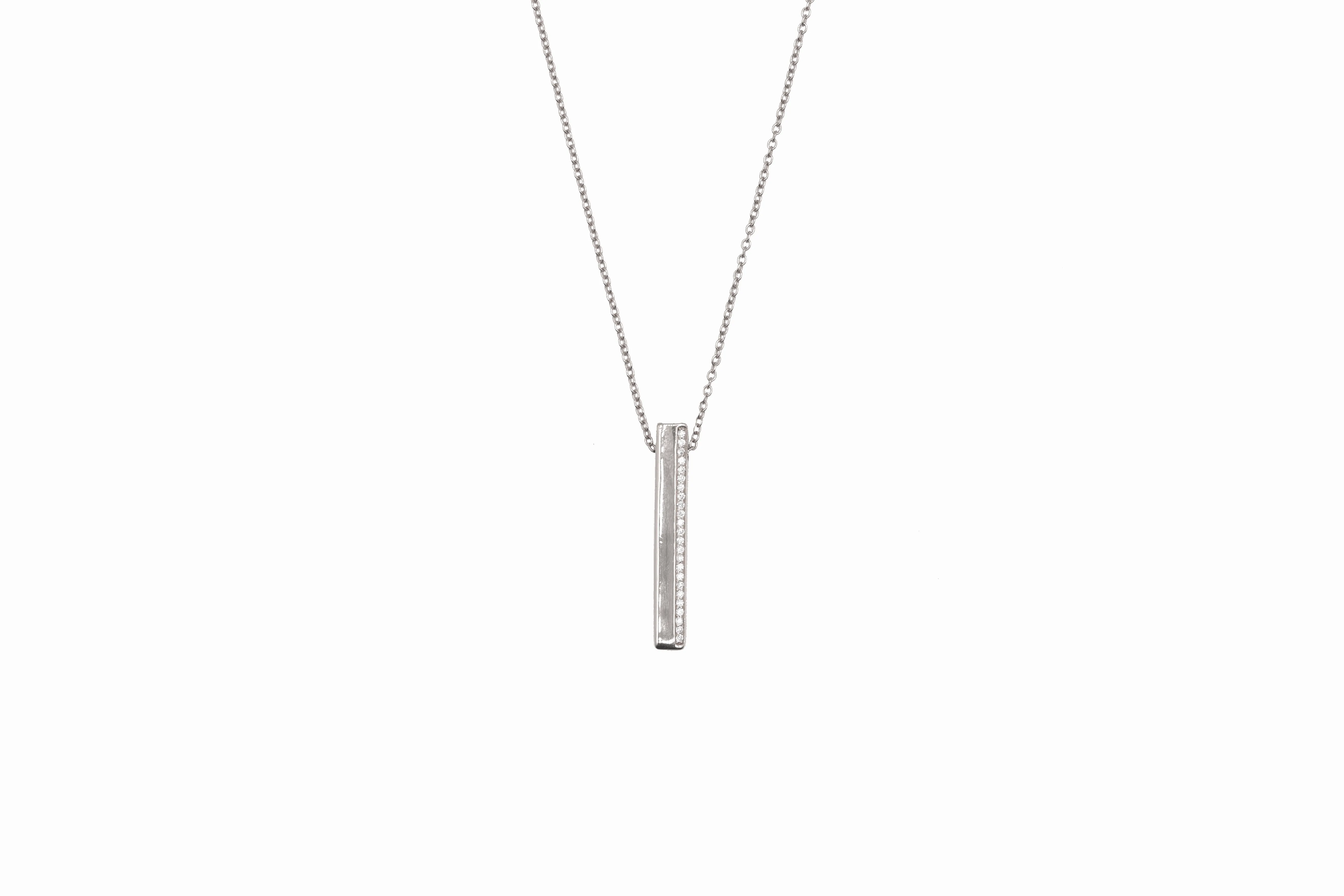 Defining Lines Single Pave Bar Pendant