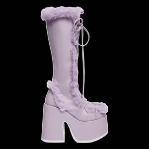 Demonia - Lavender Faux Fur Camel