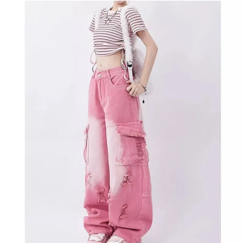 Design Sense Niche Cute Straight Jeans For Women