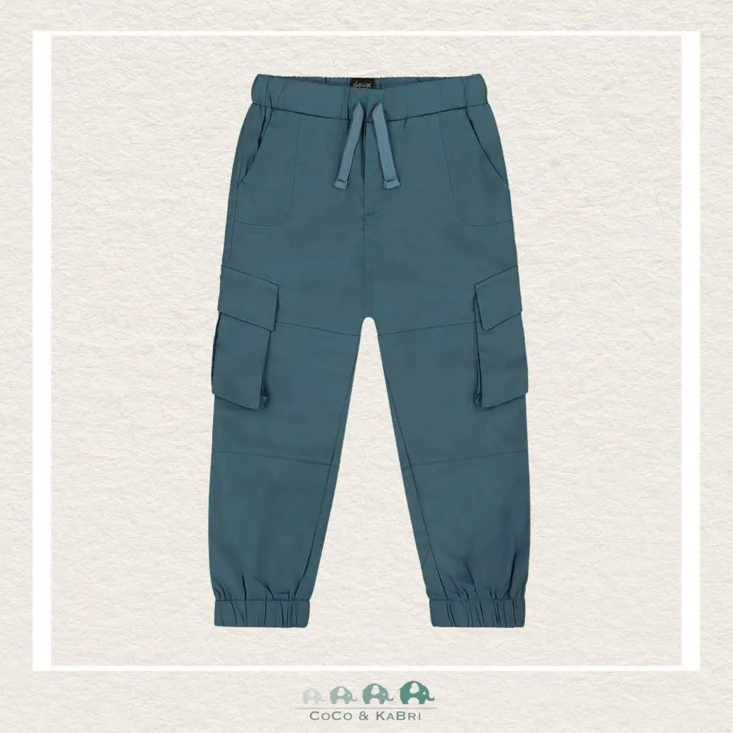 Deux Par Deux Parachute Jogger Pants With Cargo Pockets - Goblin Blue