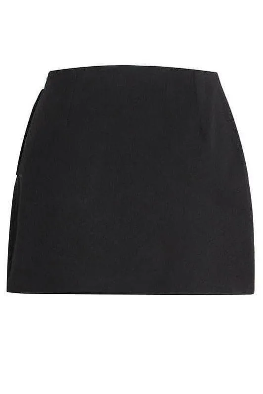 Diamond buckle decoration slit sexy skirt
