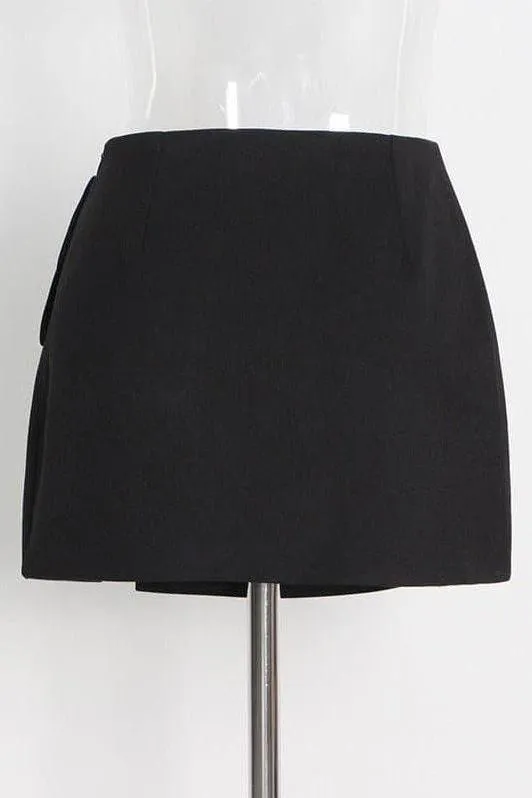 Diamond buckle decoration slit sexy skirt
