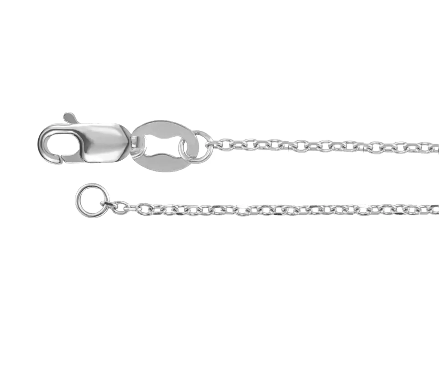 Diamond Cut Cable 10k White Gold 1mm Chain