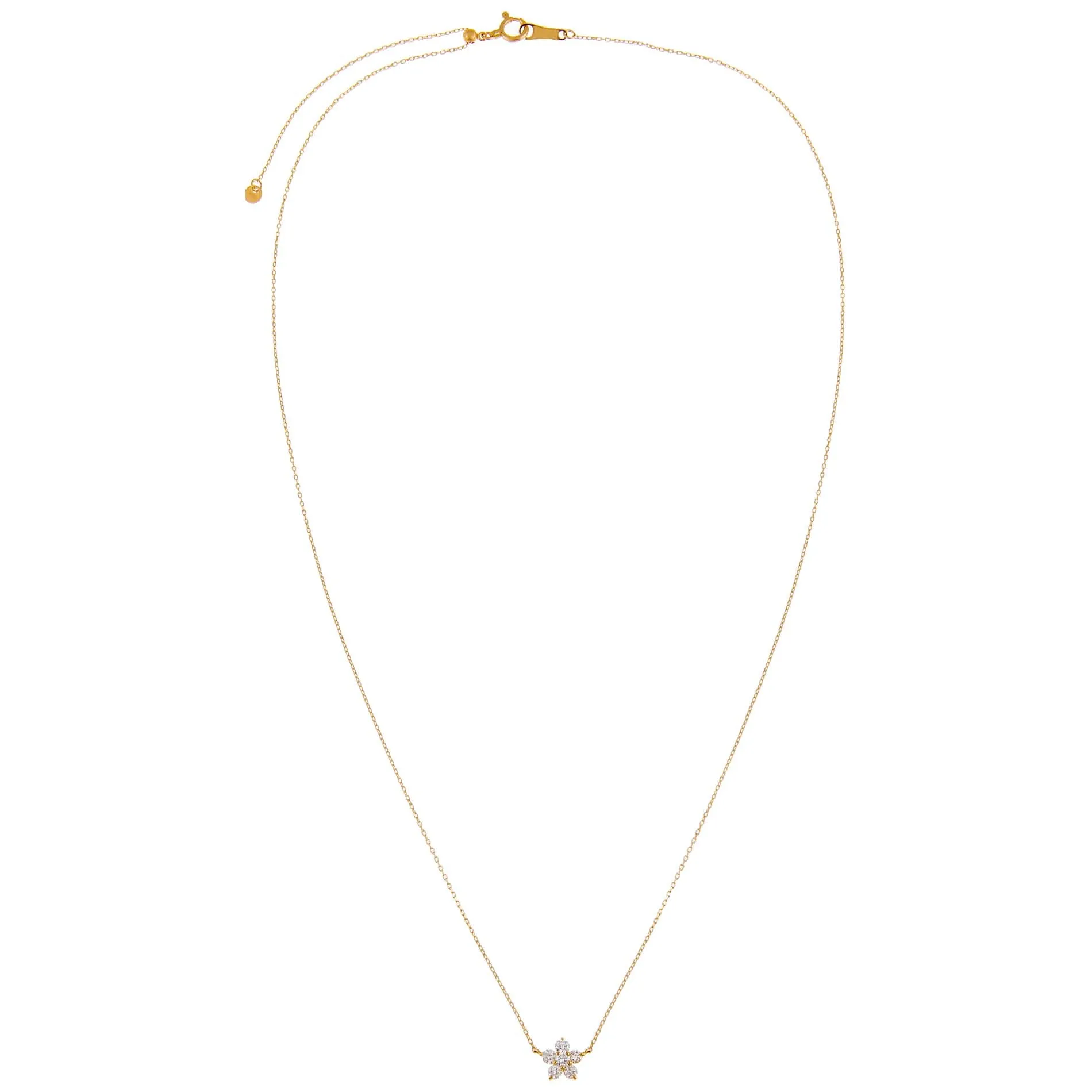 Diamond Mini Flower Necklace 14K