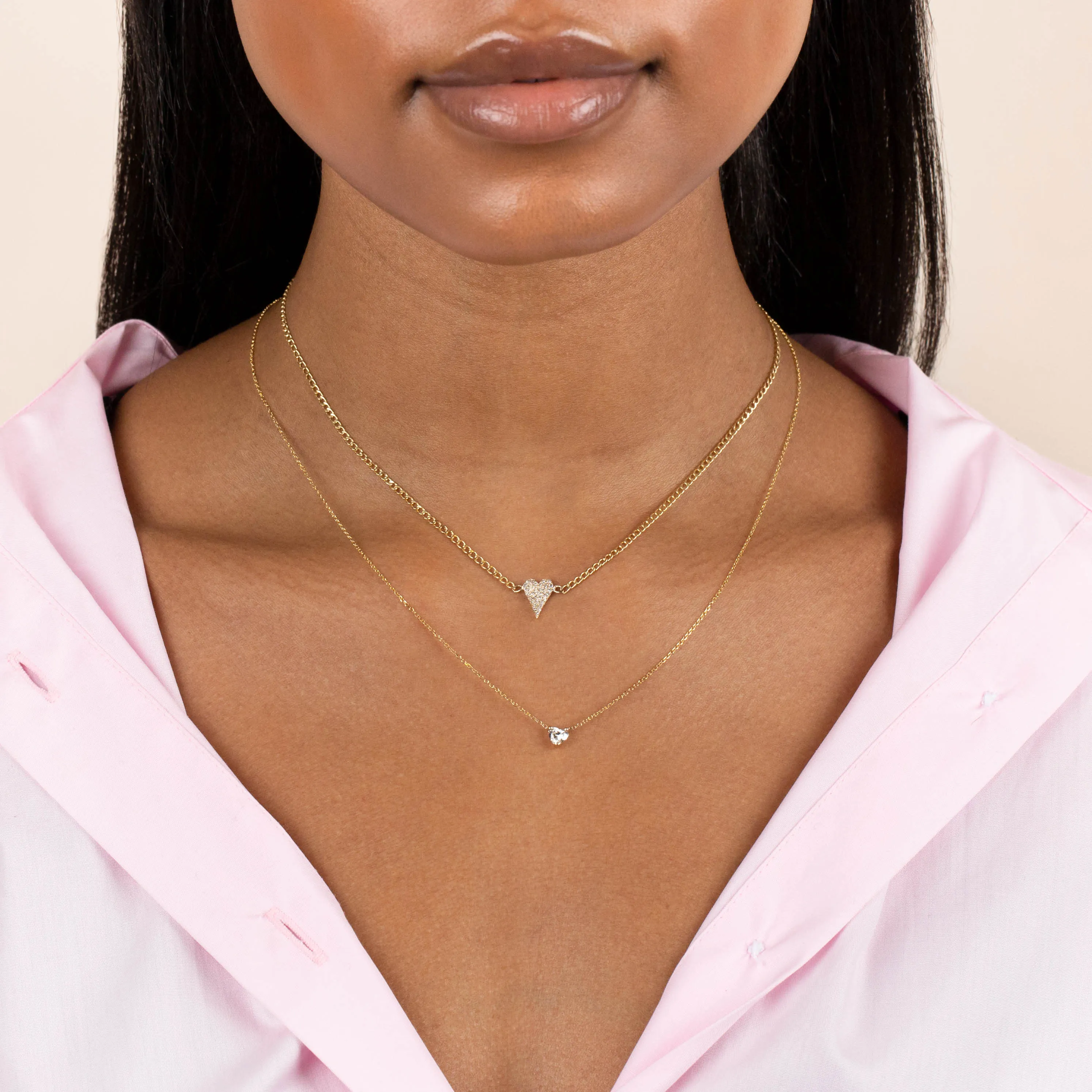 Diamond Mini Heart Necklace 14K