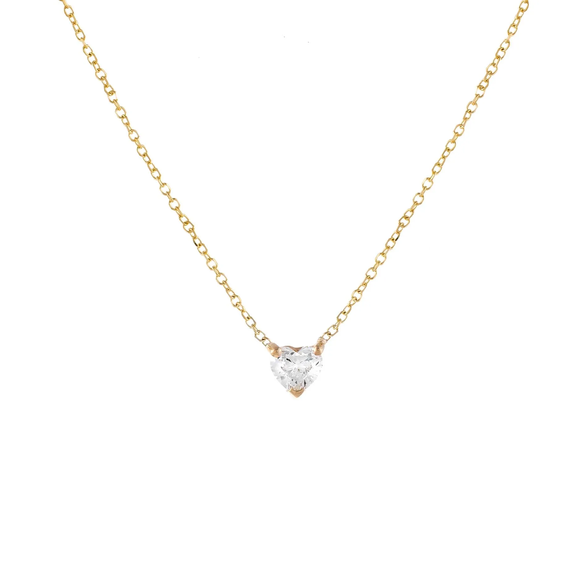 Diamond Mini Heart Necklace 14K