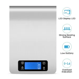 Digital Kitchen Scale - High-precision Food Scale with Touch LCD Display, Tare & Auto Off Function, Stainless Steel & Hook Structure Design for Easy Clean and Storage, Always Reads Fast and Accurate