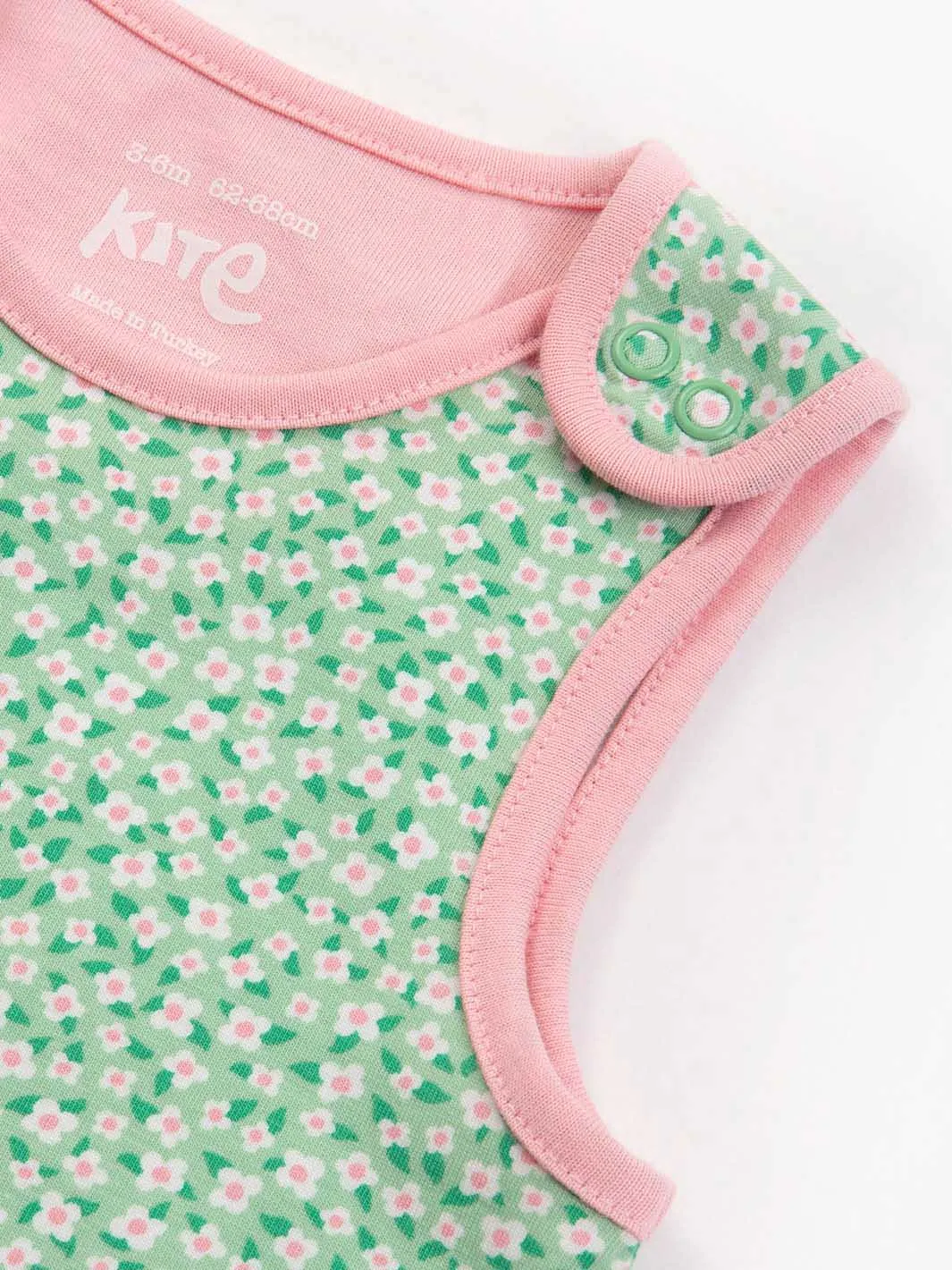 Dinky ditsy dungarees mint